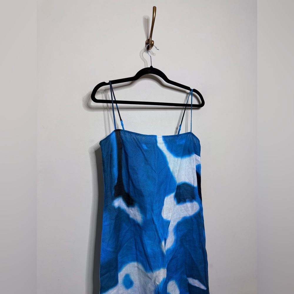 STAUD Laura Linen Dress Blue Haze - Picture 4 of 9